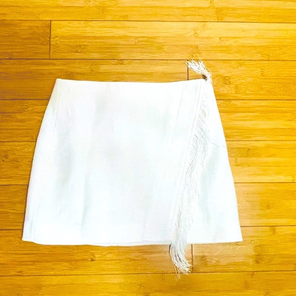 A.L.C. White Mini Wrap Skirt